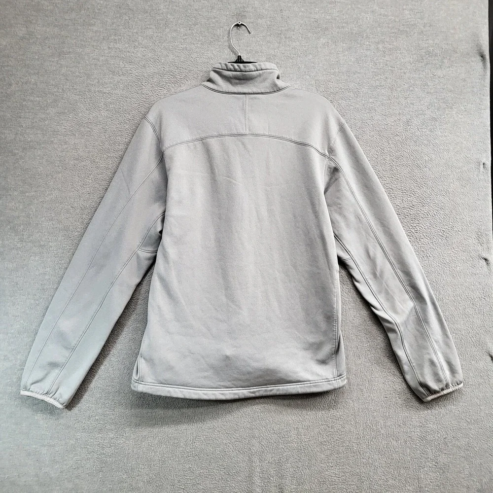 The North Face Men Sweatshirt Medium Gray Full‎ Zip Embroidered Mock Neck